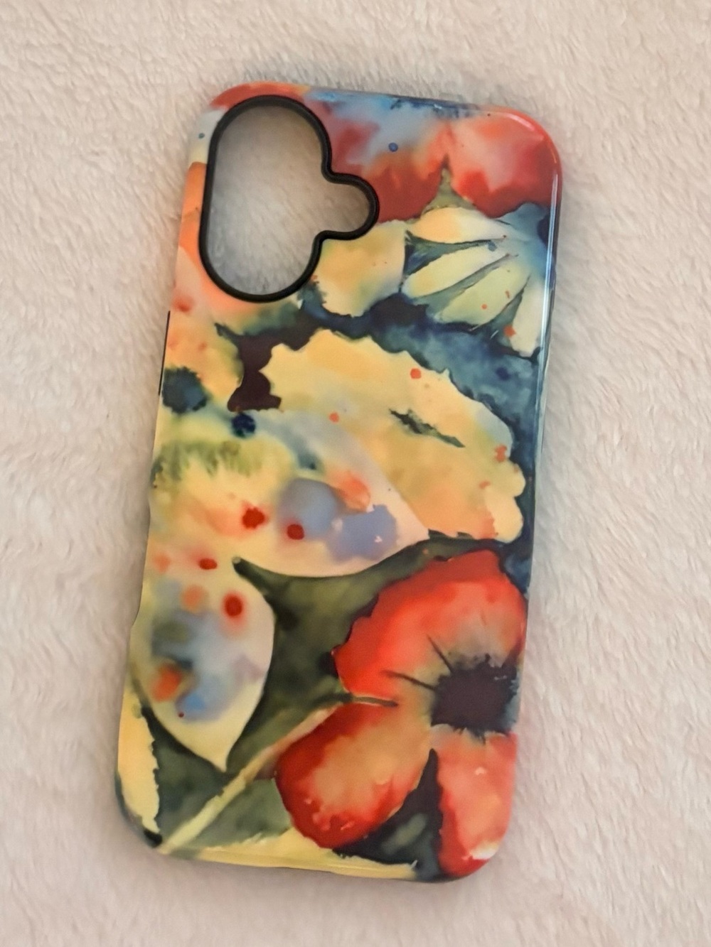 Floral Watercolor Protective iPhone 16 Case - Adrianne Lenker